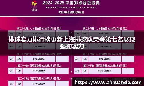 排球实力排行榜更新上海排球队荣登第七名展现强劲实力